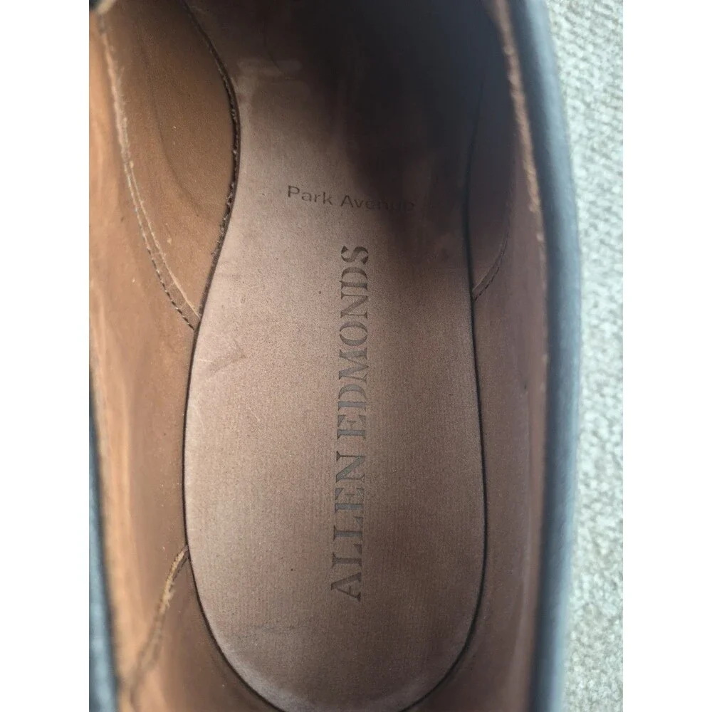 Allen Edmonds Park Avenue Shoes Men 11.5D Black Leather Lug Sole Cap Toe Oxford